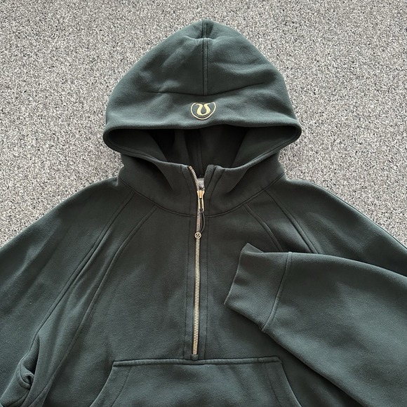 Lululemon Scuba Oversized Half Zip Hoodie Womens XL Green Gold - Picture 1 of 6